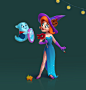 Character Game Art game ui ghost Halloween Holiday ILLUSTRATION  mobile games witch cartoon