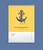 Illustrated calendar : Twelve flat vector illustrations and calendar design + one illustration for a Christmas card.