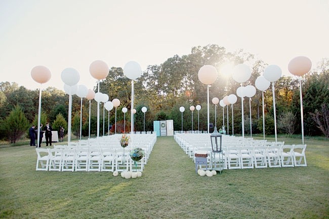 唯美氦气气球的浪漫户外草坪婚礼 - 唯美...