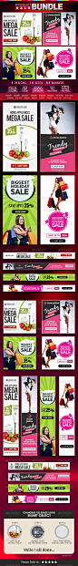 Product Sale Banner Bundle - 4 sets - Banners & Ads Web Elements