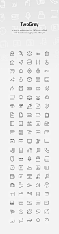 TwoGrey Icons Set : TwoGrey is an unique collection of 100 pixel perfect stroke icons designed with two shades of grey on a 48px grid...