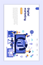 2.5D扁平化商务办公科技感UI插图画网页banner设计AI矢量素材-淘宝网