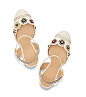 Ivory Tory Burch Marguerite Perforated Slingback Sandal 