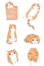 动物元素卡通手绘猫咪橘猫-众图网
