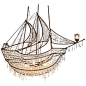 I want one of these, but an octopus!  (1stdibs | Decorative Iron and Crystal Ship Chandelier)