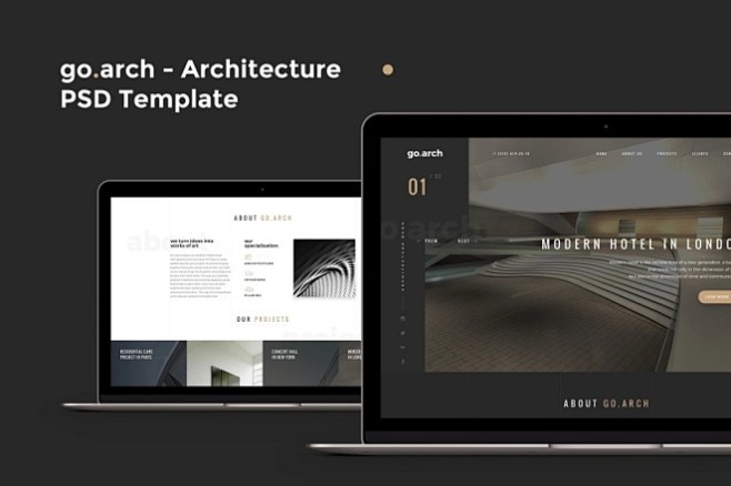 豪华建筑PSD模板 go.arch Lu...
