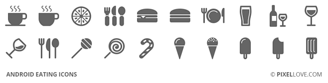 Android eating icons