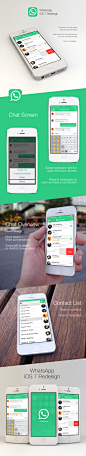 WhatsApp的重新设计IOS7的。 平面设计的新功能。 Behance