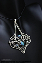 Labradorite and diamond pendant by IMNIUM
