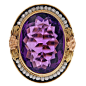 Circa 1900 Amethyst and Seed Pearl Ring with Enamel