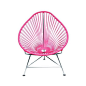 Innit Acapulco Chair - Pink Weave on Chrome Frame : Relax in cool, contemporary style with this hot-weather Acapulco lounge chair from Innit Designs. Whether enjoying a tropical sunset from the patio or lounging...