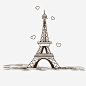 巴黎埃菲尔铁塔手绘线稿素材