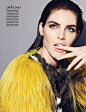 Hilary Rhoda lookin beautiful with yellow feathers and smoky eyes, in Vogue Mexico October 2012