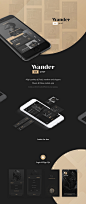 高品质黑金音乐视频移动APP程序Sketch模版 Wander UI Kit :  