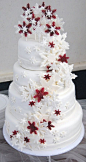 burgandy winter wedding cake | Snowflake Cascade Wedding cake: 