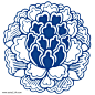 青花瓷花卉花纹传统圆形图案纹样