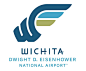 美国Wichita机场LOGO标志说明：Wichita Dwight D. Eisenhower National Airport是位于美国堪萨斯州威奇托市的商业机场，是堪萨斯州最大和最繁忙的机场。Wichita机场logo设计以字母“W”和“E"组成了一个翅膀的图形，蓝色的主体色彩清爽干净，现代又充满活力。