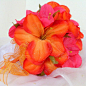 Tropical Silk Flower Bouquet with Amaryllis by angel9 on Etsy, $66.00