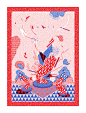 Tiny Elements : Tiny elements is a set of four riso prints (13 x 18 cm) inspired by four classical elements.It's a personal project in wich I wanted to explore pattern designes and limited color palette.