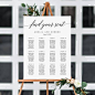 6 Sizes Wedding Seating Chart Template, Editable Wedding Table Seating Chart Poster Sign - PDF Instant Download Modern Script Find Your Seat