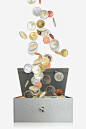 飘洒的硬币免抠素材 设计图片 免费下载 页面网页 平面电商 创意素材 png素材