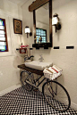 别出心裁的自行车式浴室柜