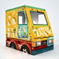 其中包括图片：Cardboard food truck playhouses for hipster kids