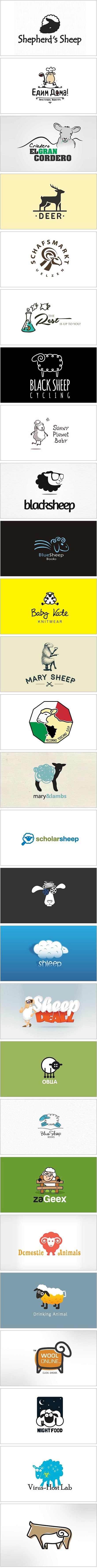 一组羊元素Logo设计