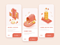 Female fashion monthly rent onboarding app ui design illustration 插图