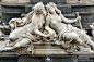 Detail on the Pallas Athene fountain outside the parliament building in Vienna