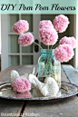 DIY #PomPom Flower Tutorial #Craft- now these are cute for #spring!