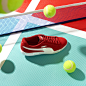 Tennis Court / Editorial : Sneakers still life editorial