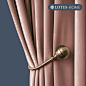 天鹅绒窗帘粉色丝绒温馨卧室现代简约北欧美式轻奢窗帘绒布定制-淘宝网