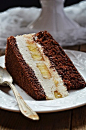 chocolateguru:

Chocolate Cake with Coffee Mousse and Bananas