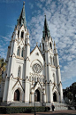 Cathedral of St. John the Baptist Catholic Gothic Architecture Landmark Savannah GA Pictures Photograph Photo Copyright Brian Brown Photographer Vanishing South Georgia USA 2011