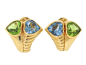 Modern Bvlgari Peridot Blue Topaz Earrings