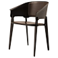 Three-piece Chair With Dark Brown Leather Upholstery By Busnelli