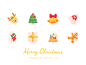 Christmas' icons christmas tree christmas hat christmas stocking gift box the gingerbread man bell deer crystal ball merry christmas icon