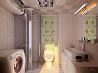 135㎡三居室简约欧式风格洗浴间背景墙装...