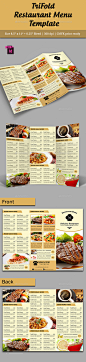 TriFold Restaurant Menu Template Vol. 5 - Food Menus Print Templates