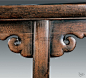 鸡翅木雕灵芝纹挡板翘头案Tsing （Qing） Dynasty - Rooster-wing Wood Tilted-wing Carving Desk Decorated with Glossy Ganoderma Engraving Flank Screens