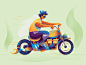 Rider graphic flat texture gradient ride bike moto branding web ux ui simple procreate art icons icon illustration