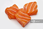 Three Raw Salmon sushi cubes_创意图片