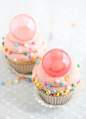 Gelatin Bubble Recipe and Tutorial #Gelatin #Pink #Bubble #Cupcake #Recipes #Tutorial