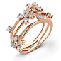14k rose Floral Diamond Ring      This 14kt rose gold ring has a classy design to it. It contains eighteen diamonds with a total weight of .62ct.@北坤人素材