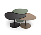 3 Galets - Lounge tables by Matière Grise | Architonic : Unit of 3 table tops in different shapes which slot together Table 1: top 59 x 63, leg height 40.2 cm Table 2: top 58 x 75, leg height 39.4 cm Table 3:..