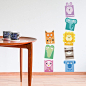 Animals Eco wall decal/ Eco-friendly fabric sticker / Removable wall sticker / Nursery, Kids room decor / Animals wall graphic