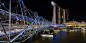 The Helix Bridge, previously known as the Double Helix Bridge, is a pedestrian bridge linking Marina Centre with Marina South in the Marina Bay area in Singapore.