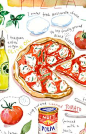 This print is a tribute to the Pizza Margherita adorned in the colors of the Italian flag: Green from basil, white from mozzarella, red from tomato. For any Italian themed kitchen decor and for Pizza and Italy lovers ! Archival giclee print of my original