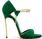 GUCCI, green & gold heels <3